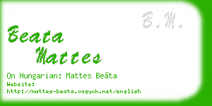 beata mattes business card
